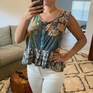 Ecote Floral Peplum Top